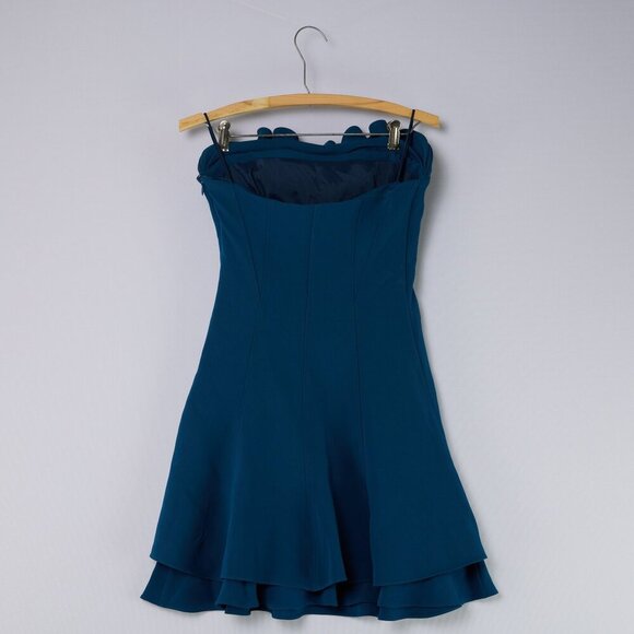 CINQ A SEPT dress Tansy Strapless Ruffle Cocktail - Picture 11 of 12